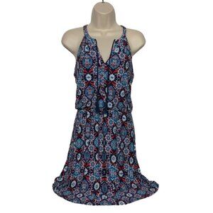 Antibes Blanc Floral Sun Dress Red White Blue Small